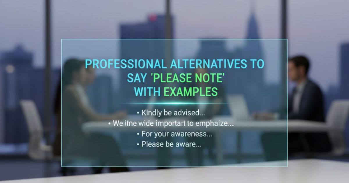 30 Professional Alternatives to Say 'Please Note' With Examples
