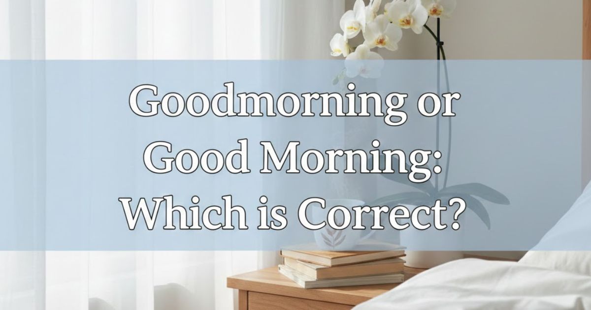 Goodmorning or Good Morning: Which is Correct? 