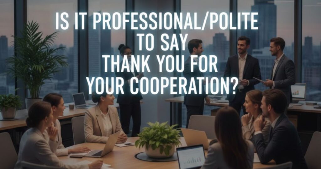 Is It Professional/Polite to Say Thank You for Your Cooperation?