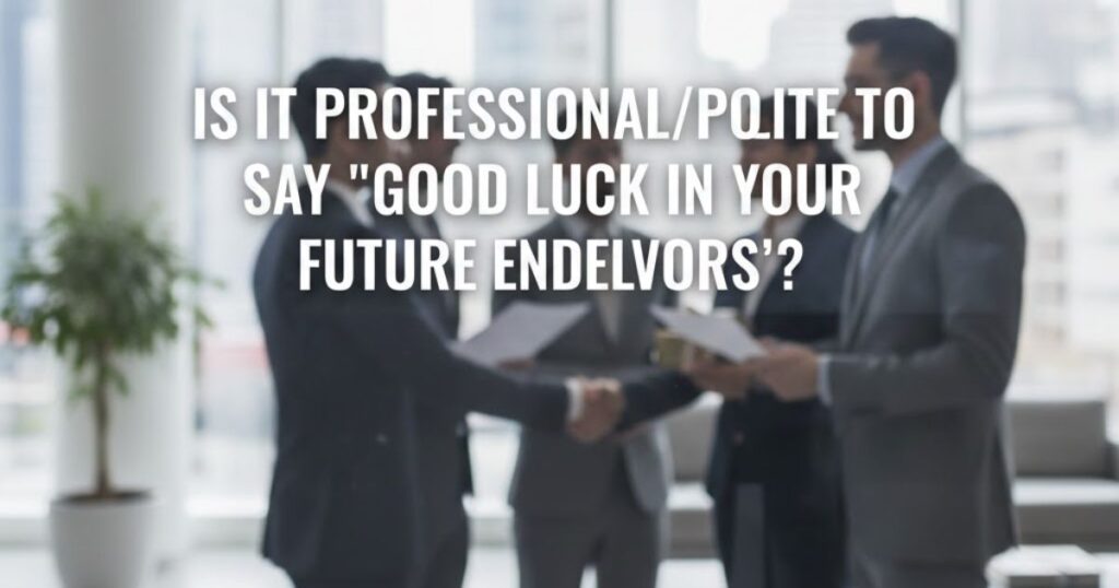 Is It Professional/Polite to Say "Good Luck in Your Future Endeavors"?