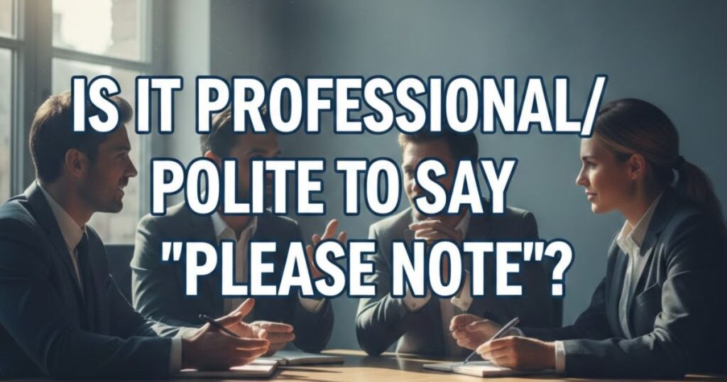 Is It Professional/Polite to Say "Please Note"?
