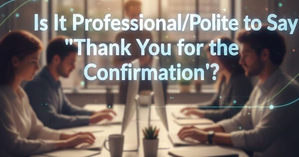 Is It Professional/Polite to Say "Thank You for the Confirmation"?