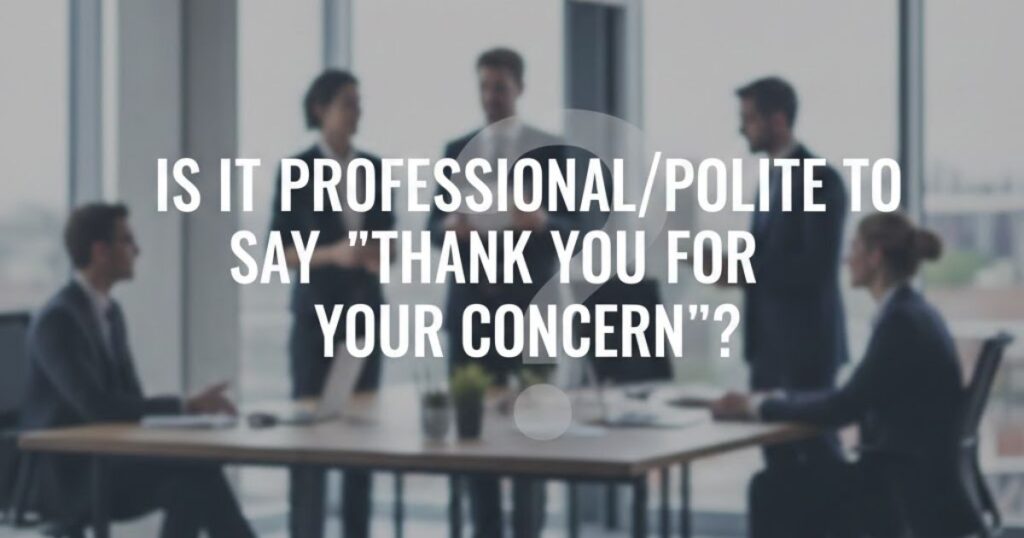 Is It Professional/Polite to Say "Thank You for Your Concern"?