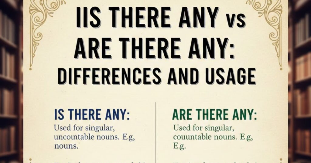 “Is There Any” vs “Are There Any”: Differences and usage