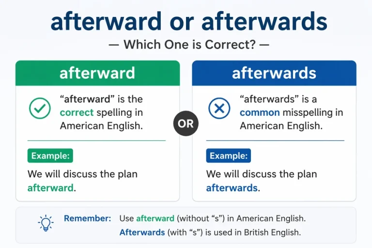 Afterward or Afterwards