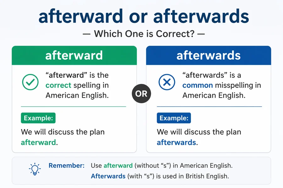 Afterward or Afterwards