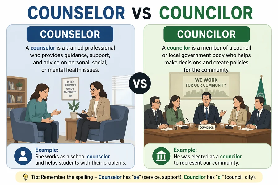 Counselor vs Councilor