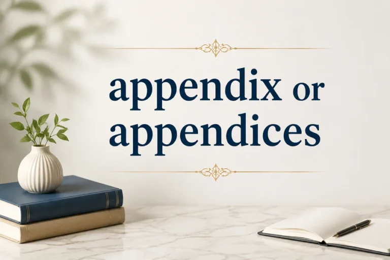Appendix or Appendices