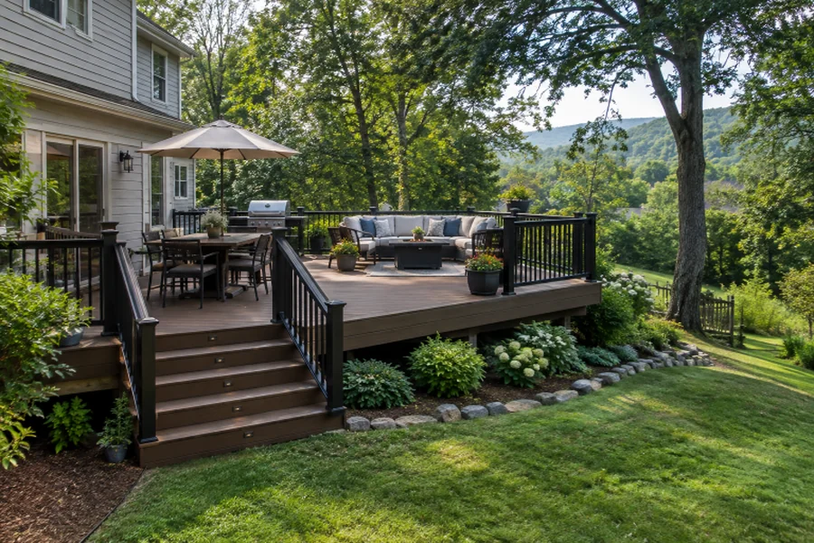 Comfortable Backyard Deck